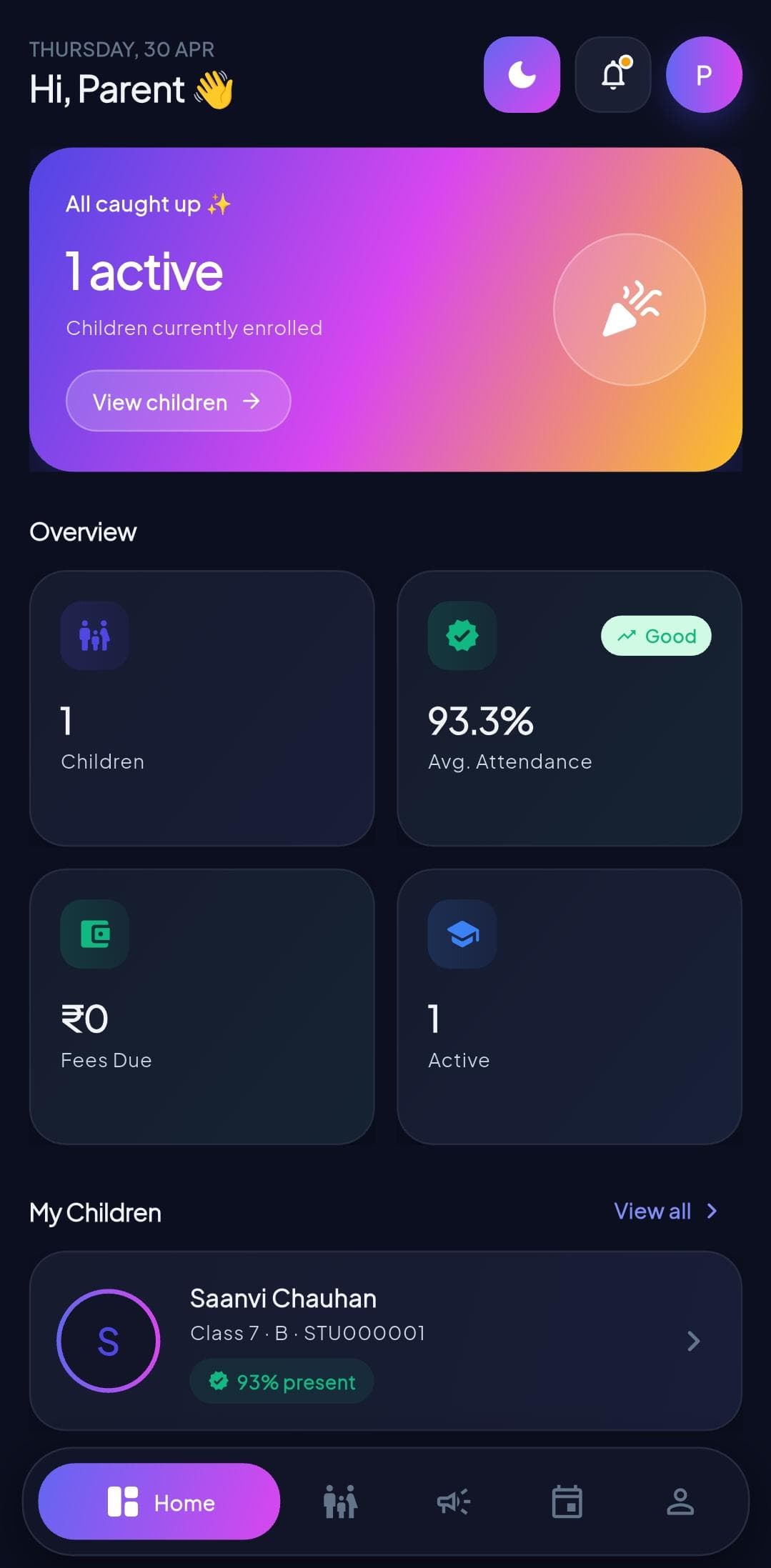 Parent App screenshot